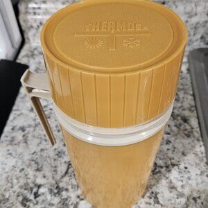 Vintage MustardThermos Vacuum Jar Pint Size King-Seeley Thermos Co | Model 7202
